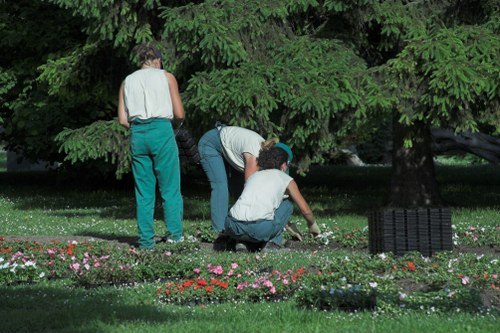 Professional landscape gardener planning a garden design in Uxbridge